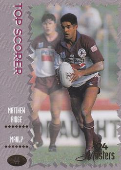 1994 Dynamic NSW Rugby League '94 Masters #44 Matthew Ridge Front
